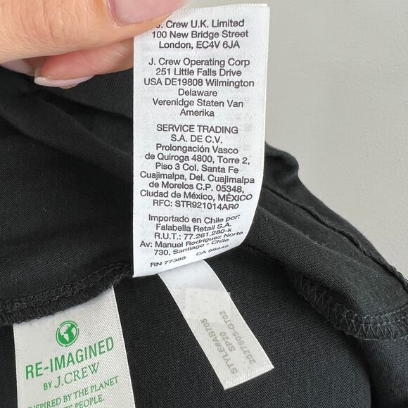 J. Crew Puff Sleeve T-Shirt in Black AB705 Classic Tee Keyhole Back Cotton S - Picture 8 of 8